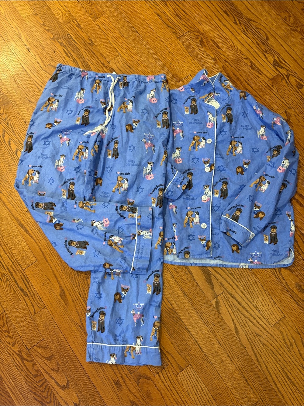 Women’s XL PJ Salvage HANUKKAH DOG Print Pajama Set